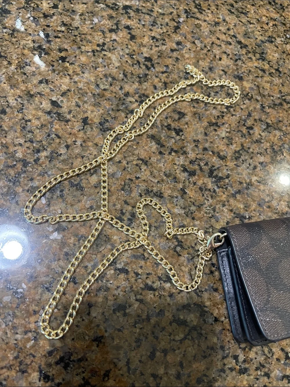 Coach Wallet Size purse with gold chain